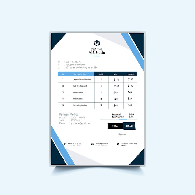 MODERN INVOICE TEMPLATE DESIGN