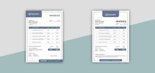 モダンな請求書テンプレート ベクトル デザイン