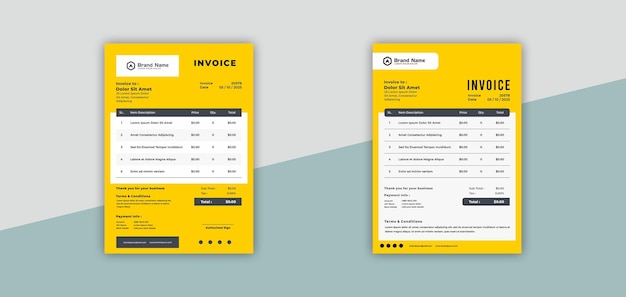 modern invoice template vector design