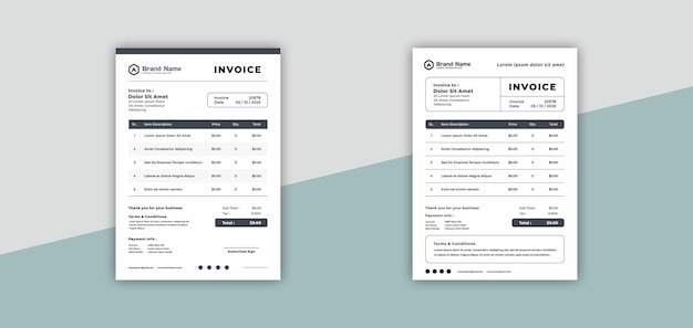 Vector modern invoice template vector design