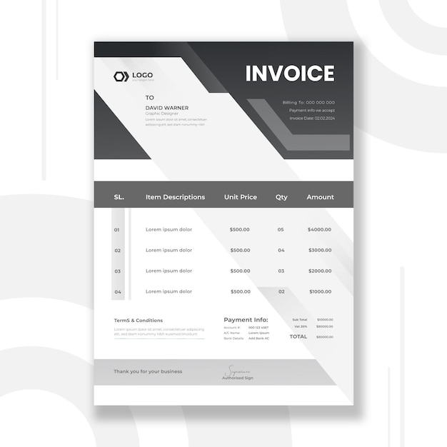 Modern invoice template