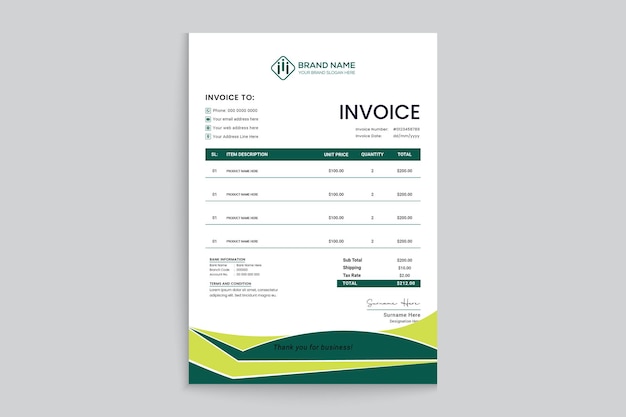 Modern invoice template