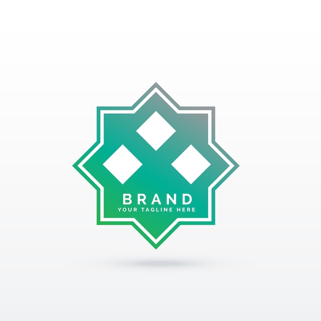 Шаблон логотипа геометрического арабского стиля