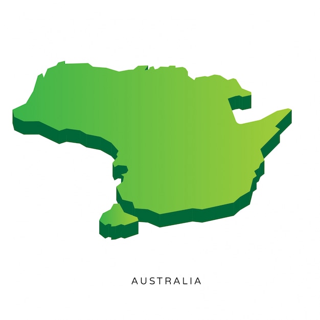 Vector modern isometric australia map