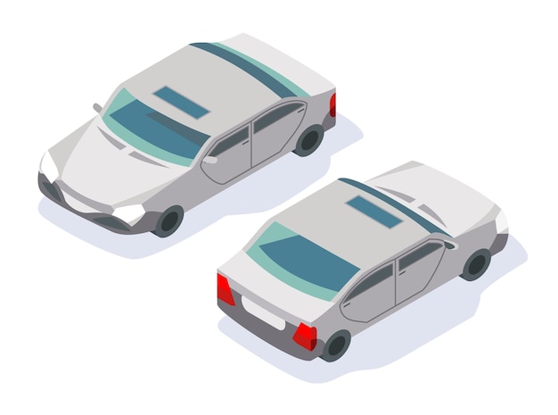 Современный изометрический дизайн иконок автомобилей