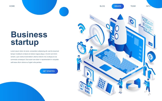 Vector modern isometric design concept of startup your project