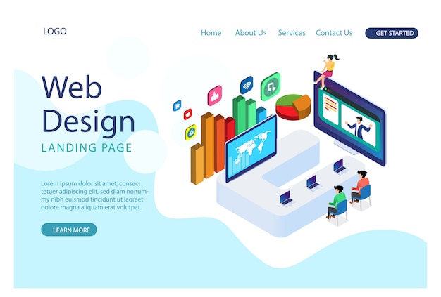 The modern  isometric graph analysis and online data processing. online based  illustration