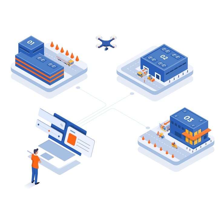 Vector modern isometric illustration  - online shopping and delivery