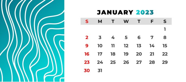 Vector modern january 2023 calendar design template