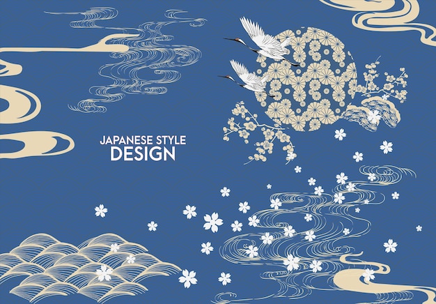 Modern Japanese pattern background design