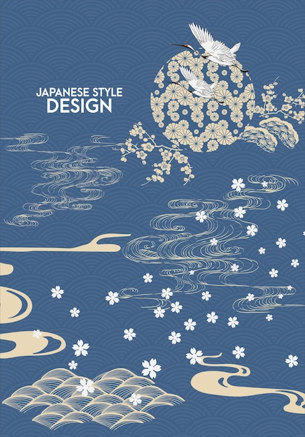 벡터 현대 일본식 패턴 배경 디자인