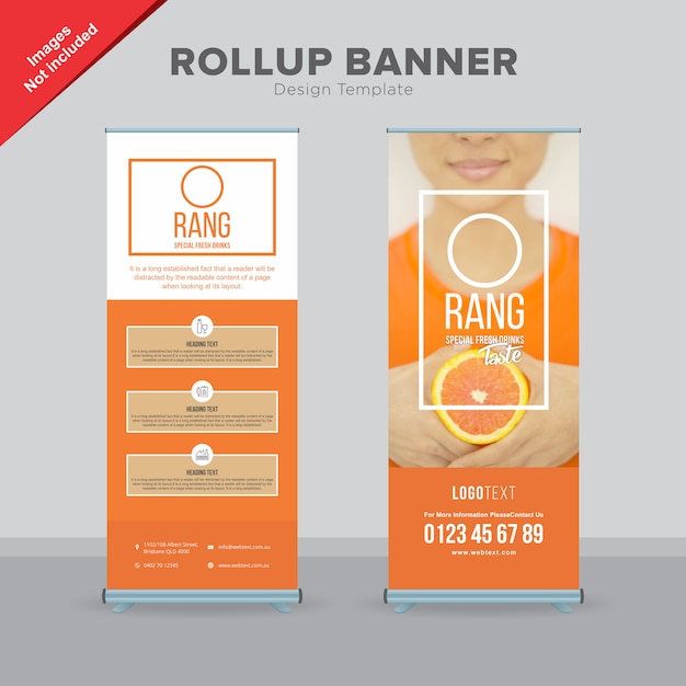 Modern juice company rollup banner template