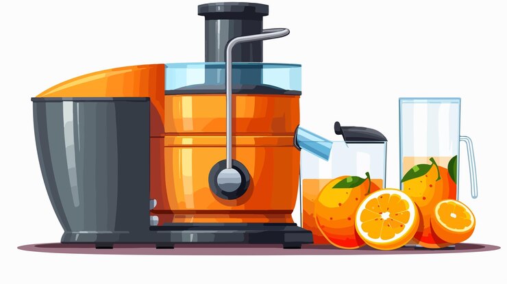 Vector modern juice extractor on white background