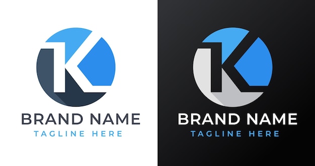 Современный дизайн логотипа k letter в стиле круга