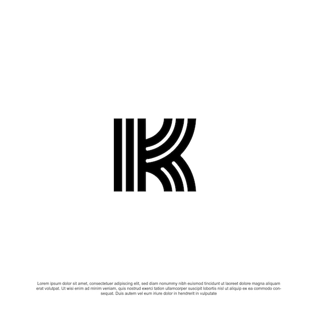 Vettore di progettazione del logo k moderno