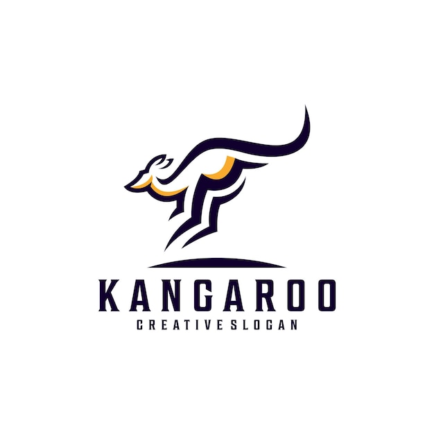 Vector modern kangaroo simple logo template