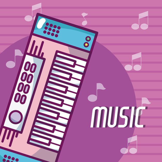 modern keyboard modern music equipment cartoon 