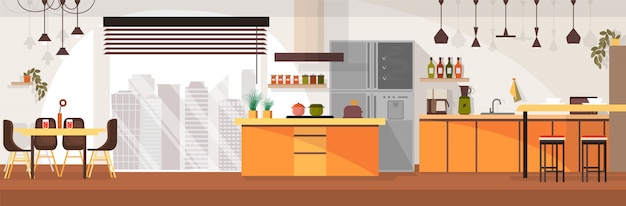 Vector modern kitchen