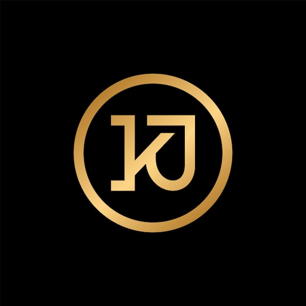 Vector modern kj logo design