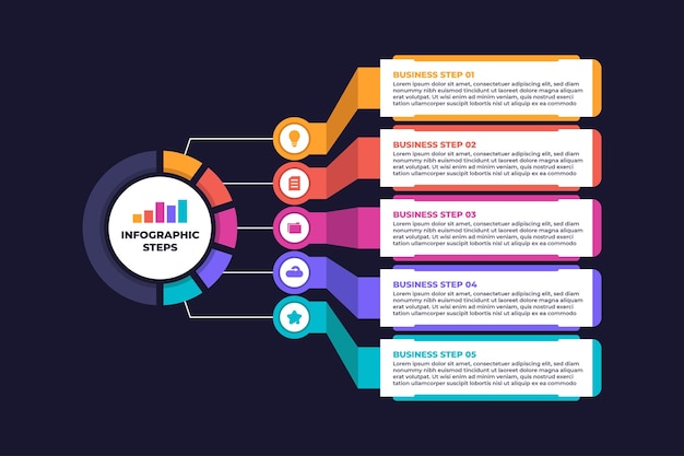 Modern kleurrijk zakelijk infographic ontwerp