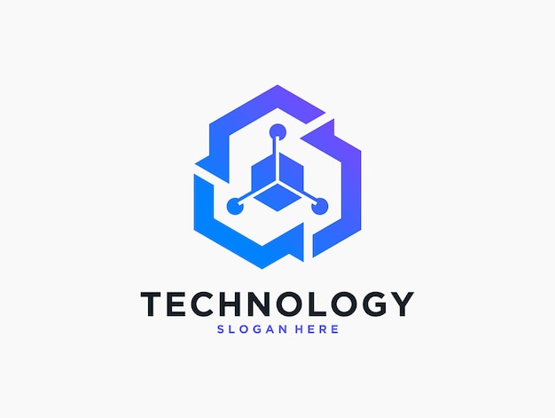 Vector modern kubus dana technologie logo-ontwerp