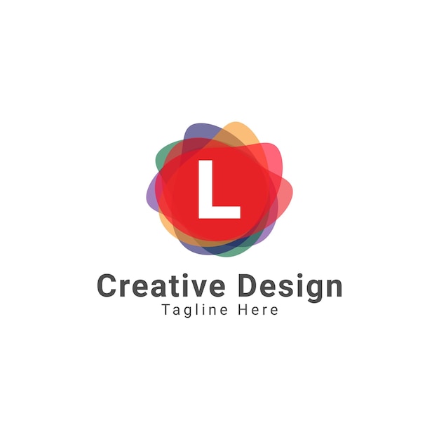 Modern l letter circle logo design template