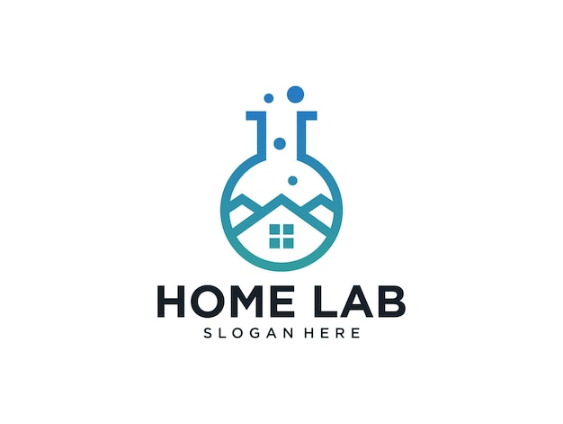 Modern laboratoriumhuis onroerend goed logo-ontwerp
