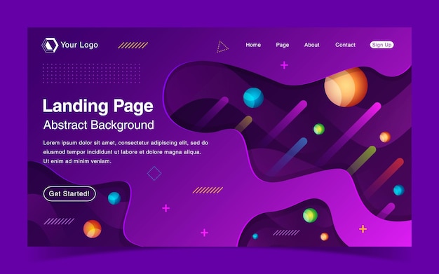 Modern landing page background