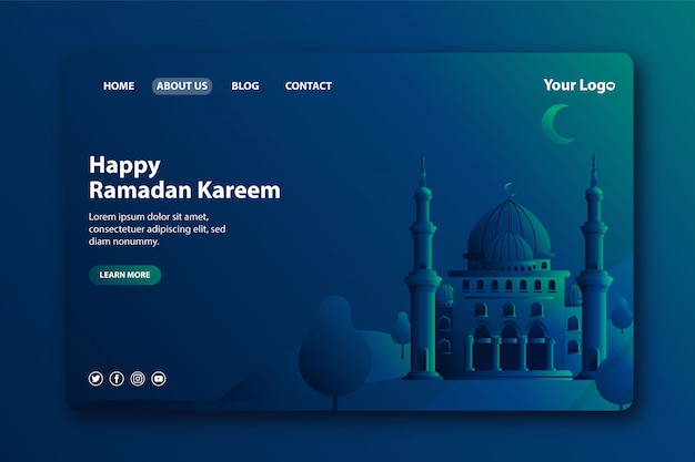 Pagina di destinazione moderna per il mese di ramadan