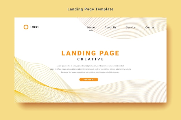Modern landing page template design future abstract wave style background vector