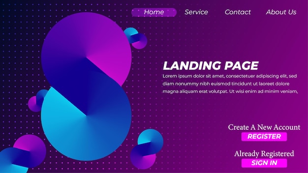 Modern Landing page template vector illustration creative landing page vector illustration