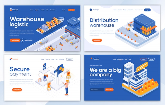  Modern  of Landing page template -Warehouse set