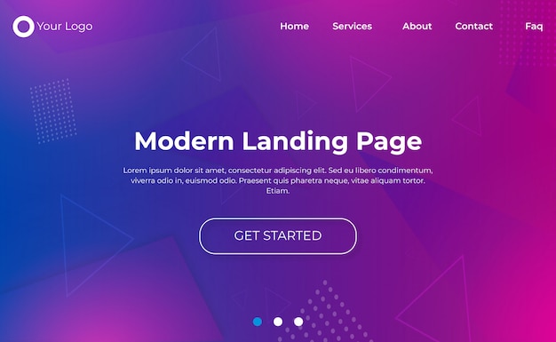 Modern landing page template