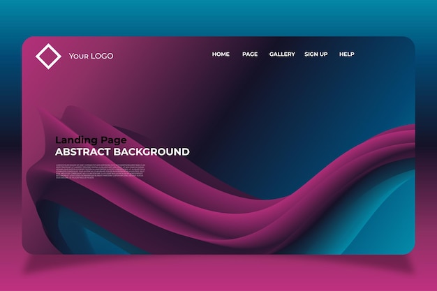 Modern landing page for your website with modern design vector liquid line abstract background