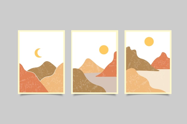 Vector modern landscape cover collection