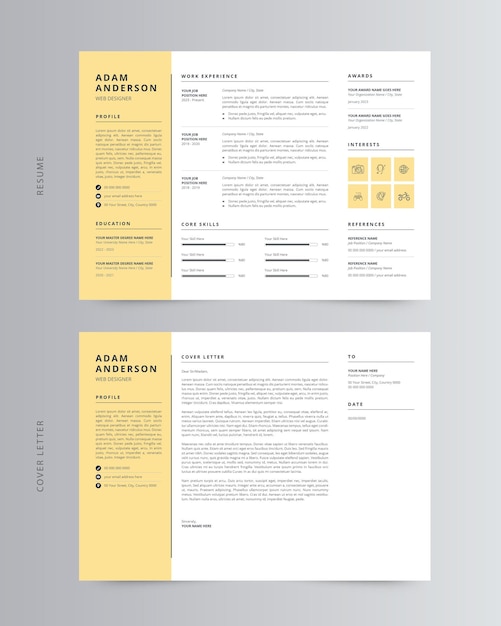 Vector modern landschap cv of cv-sjabloon