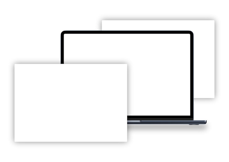 Vector modern laptop mockup front view and high quality smartphone and tablet mockup
