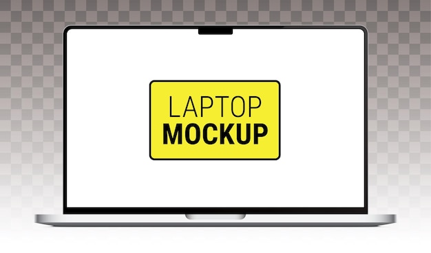 Modern laptop mockup isolated on transparent background Realistic notebook vector mock up
