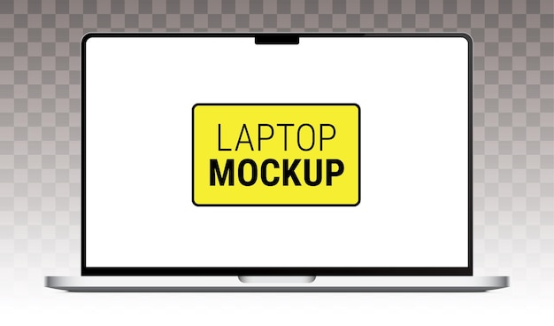 Mockup di laptop moderno isolato su sfondo trasparente mock up vettoriale realistico per notebook