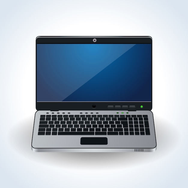 Modern laptop realistic vector icon on white background