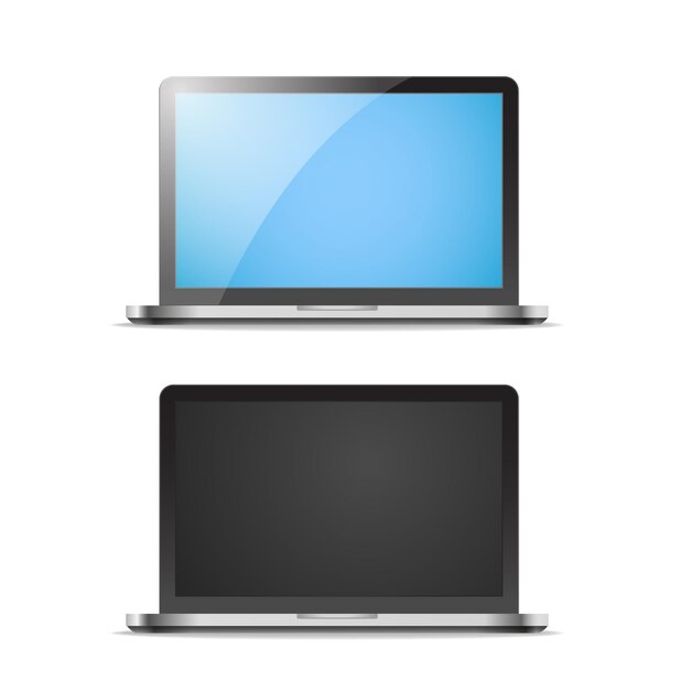 Modern laptop vector mockup