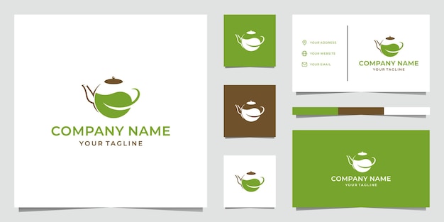 Modern leaf tea logo design