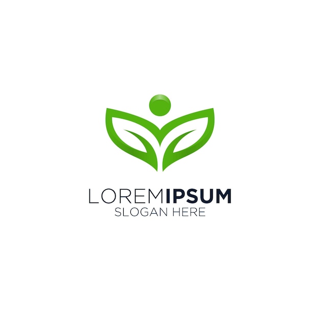 Modern leaf vegetarian health company logo