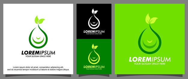 Vector modern leaf and water logo template