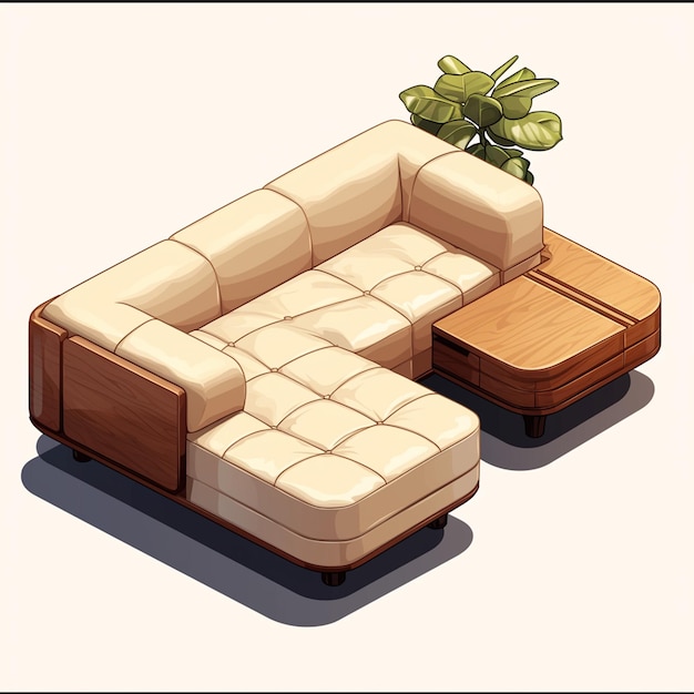 Vettore divano sezionale in pelle moderno