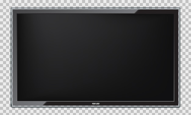 Vector modern led tv screen with realistic reflection isolated vector
