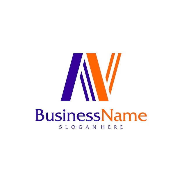 modern letter av logo design vector creative a v n logo concepts template