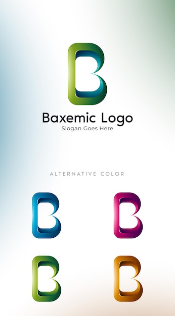 현대 편지 B 로고 디자인 3D 다채로운 편지 A 로고는 귀하의 비즈니스 및 회사에 사용할 수 있습니다