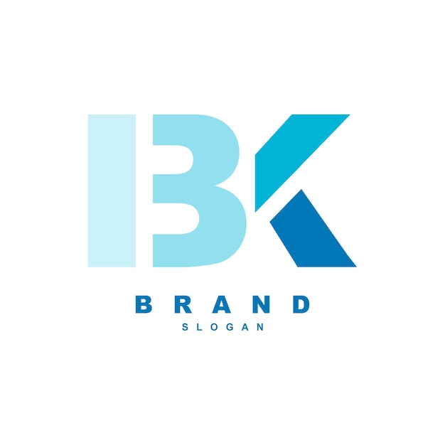 Moderna lettera bk o 13k logo design vettoriale
