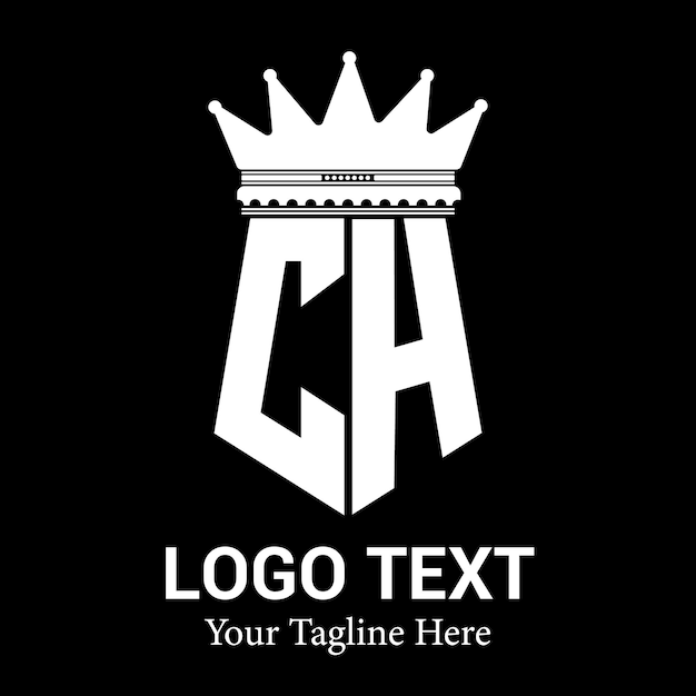 Modern letter CH icon logo design vector on black background